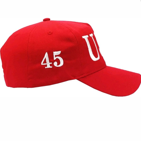 USA 45 red Hat high quality cotton + bumper sticke - Picture 3 of 5